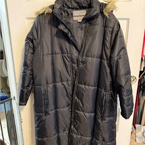 Weatherproof Black Women's Long Puffer Coat by Totes